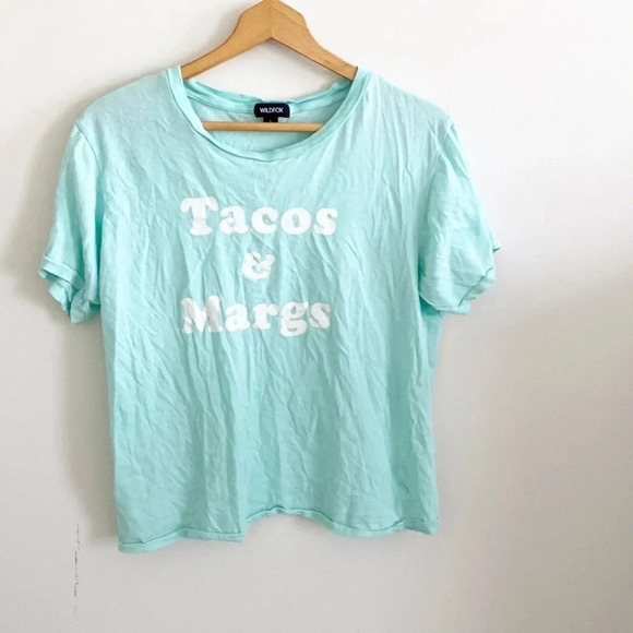 Wildfox light blue tacos & margs graphic baby doll t-shirt - Picture 1 of 4